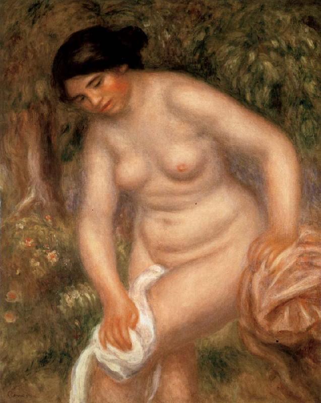 Pierre Renoir Bather Drying herself oil painting picture